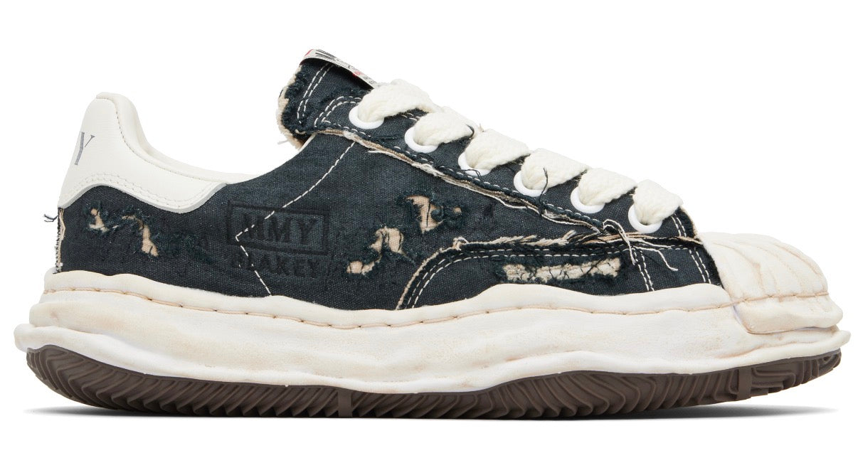 MAISON MIHARA YASUHIRO BLACK BLAKEY SOLE RIPPED OVERDYE