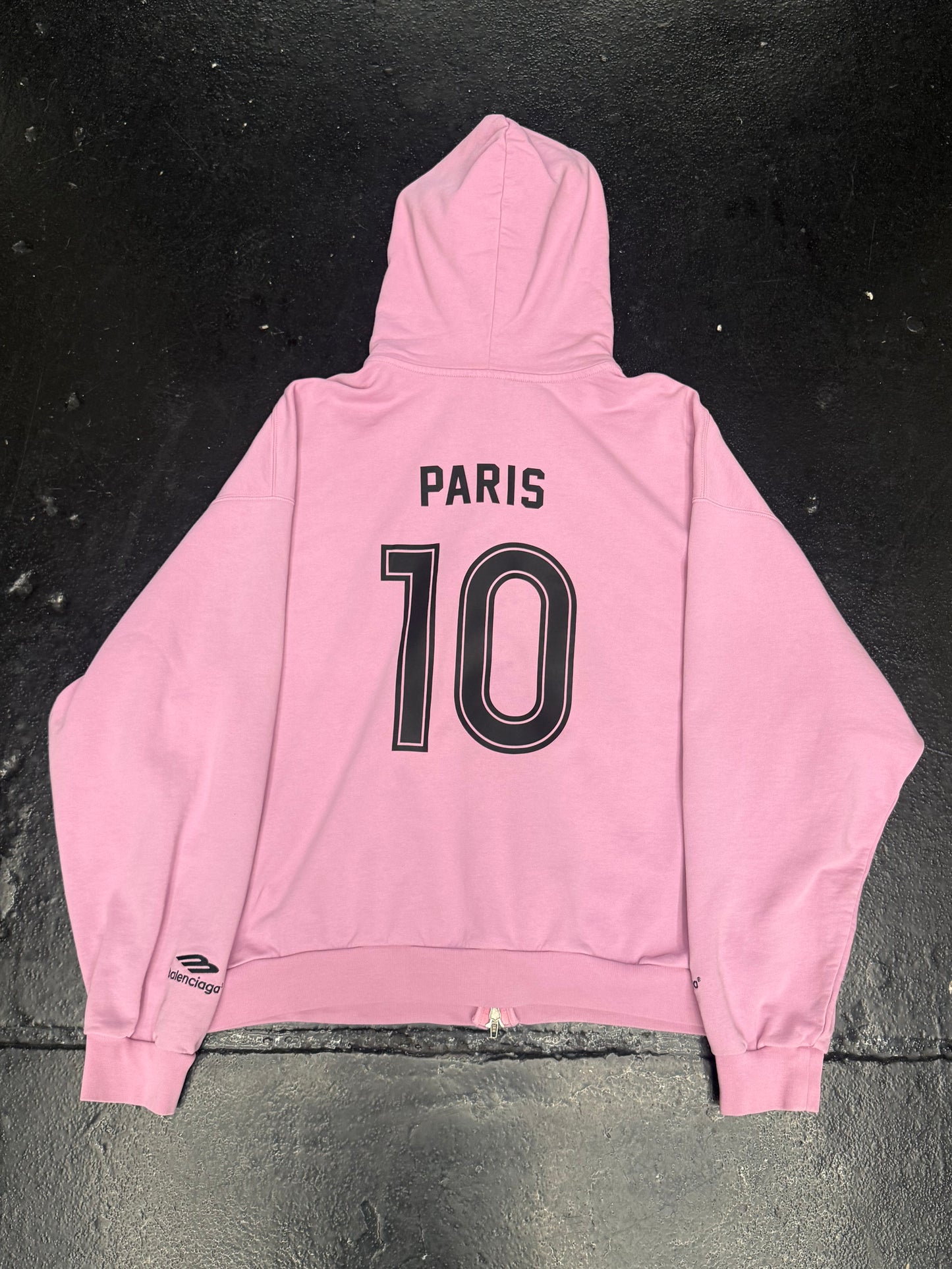 BALENCIAGA SOCCER ZIP UP HOODIE (PRE-OWNED) (TAGGED M FITS L/XL)