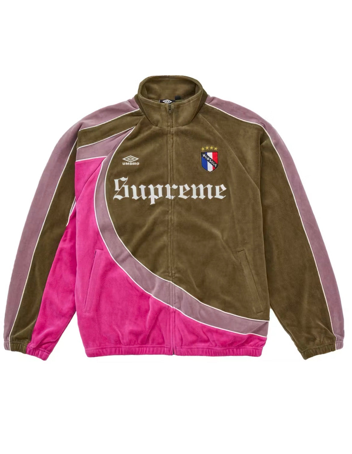 SUPREME UMBRO VELOUR TRACK JACKET “OLIVE”
