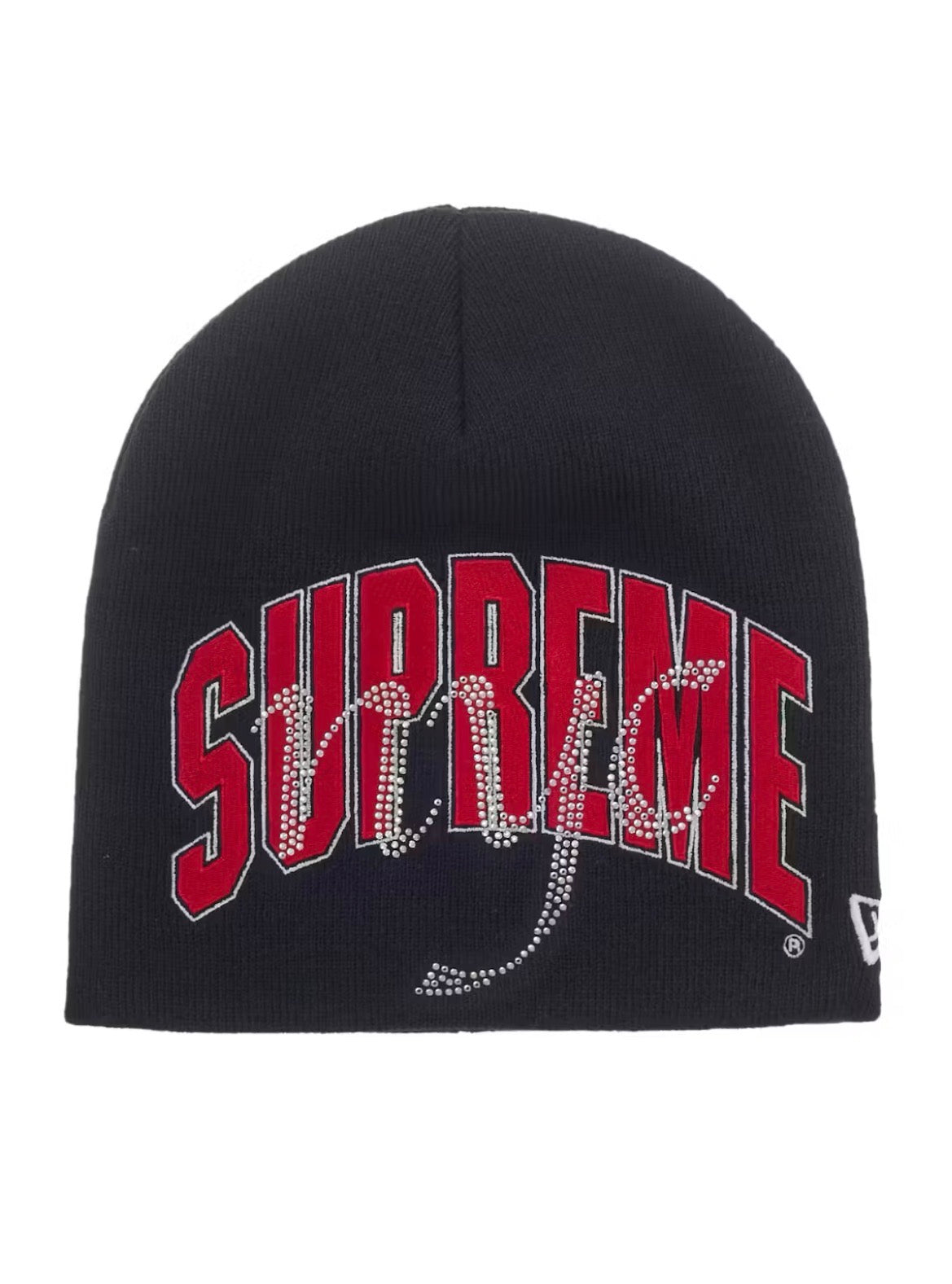 SUPREME NEW ERA RHINESTONE BLUE BEANIE SS26