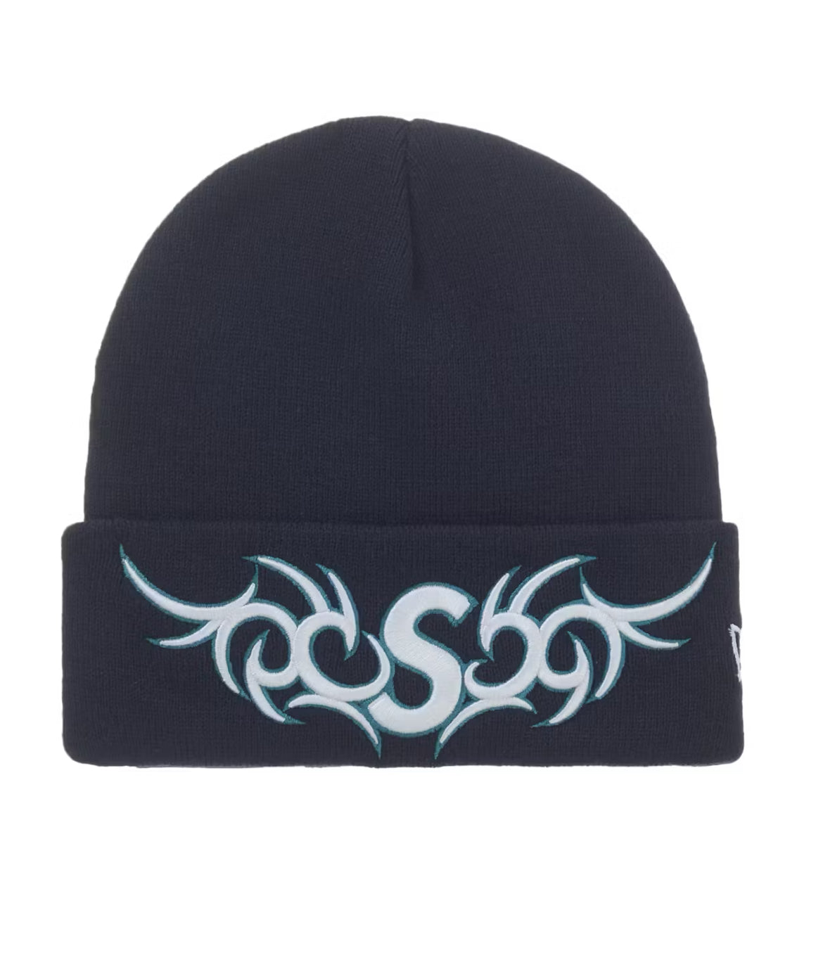 SUPREME NEW ERA TRIBAL LOGO BLUE BEANIE (BRAND NEW)
