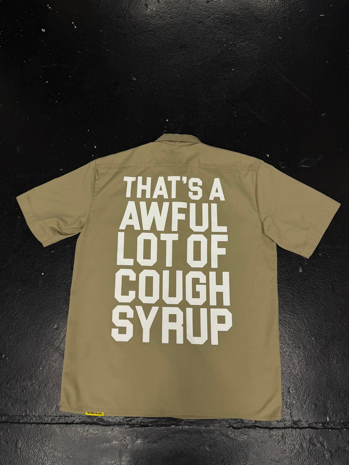 AWFUL LOTTA COUGH SYRUP X DICKIES TAN BUTTON UP (PRE-OWNED)
