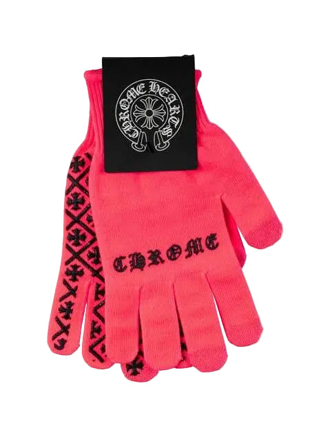 CHROME HEARTS CHECKMATE LOGO PRINT GLOVES (BRAND NEW)