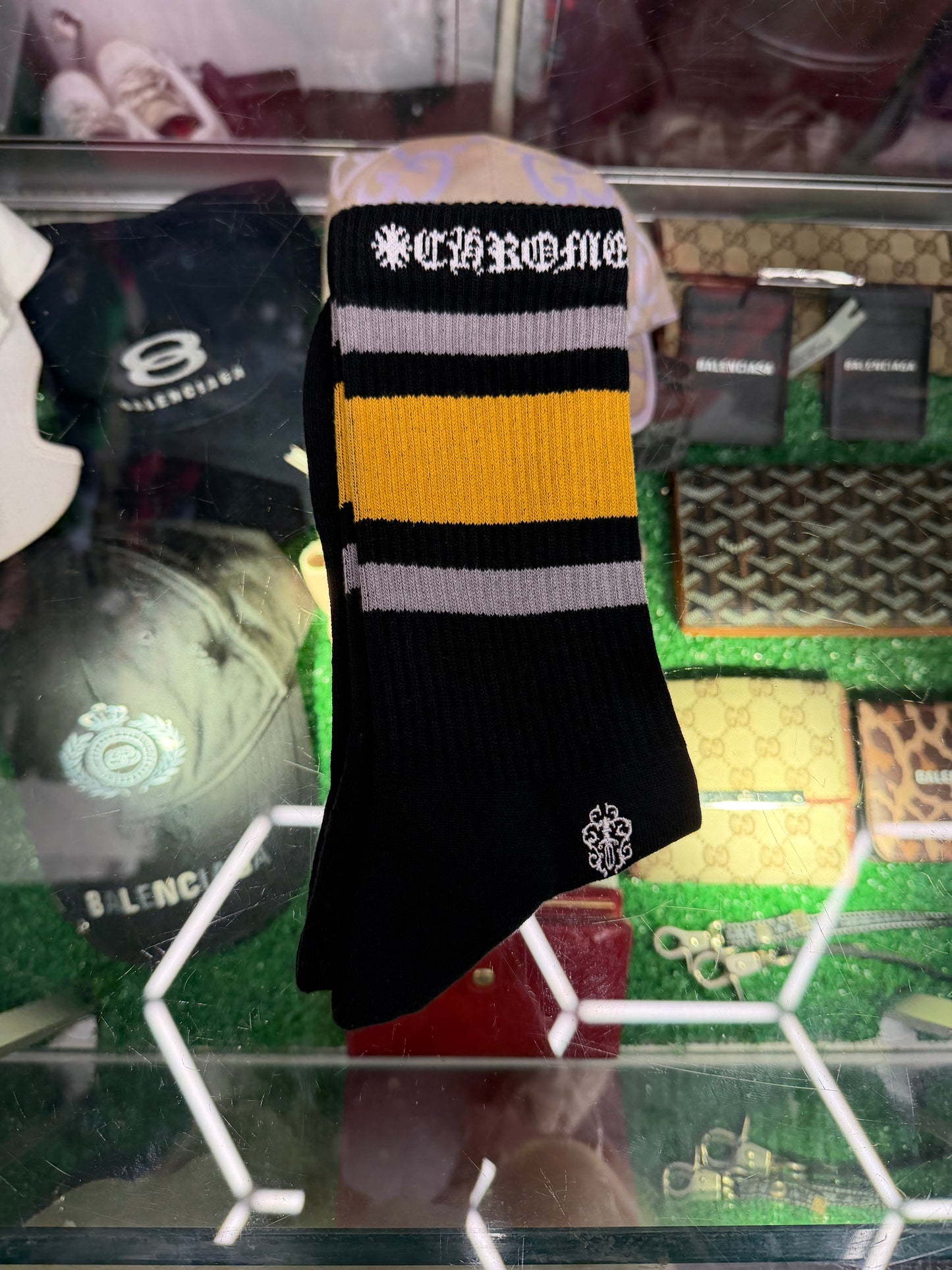 CHROME HEARTS YELLOW SPORT SOCKS (BRAND NEW)
