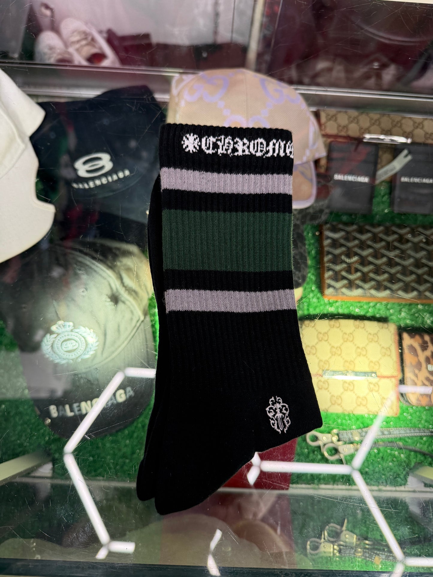 CHROME HEARTS GREEN SPORT SOCKS