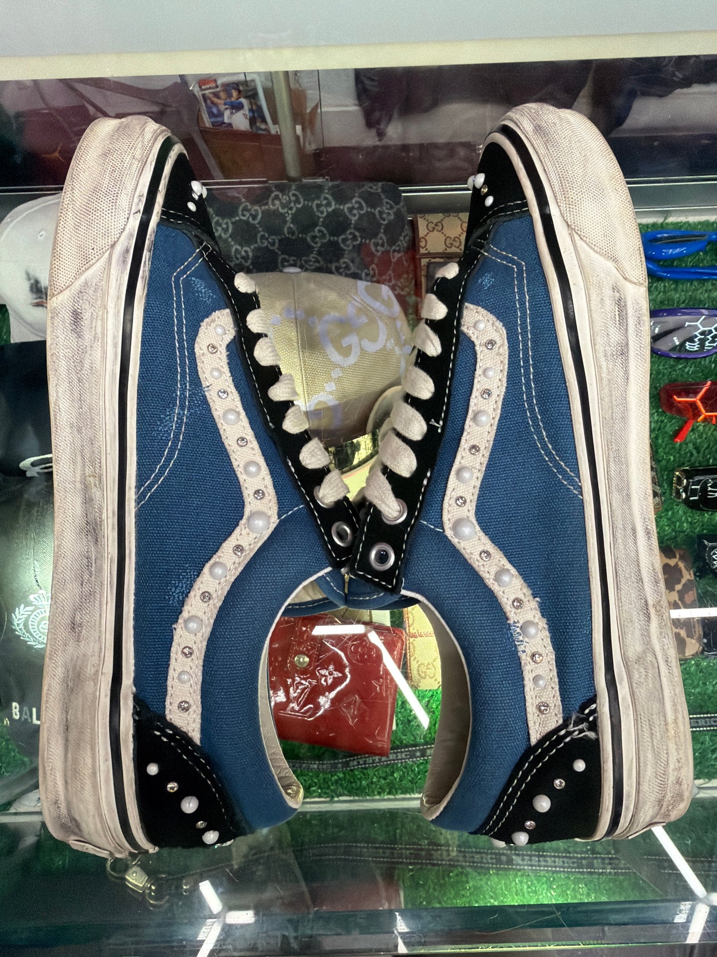 VANS OLD SKOOL LX PEARLIZED NAVY VANS (PRE-OWNED W/ BOX)