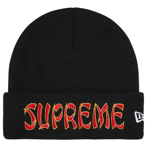 SUPREME FW26 ACTION BLACK/ RED BEANIE