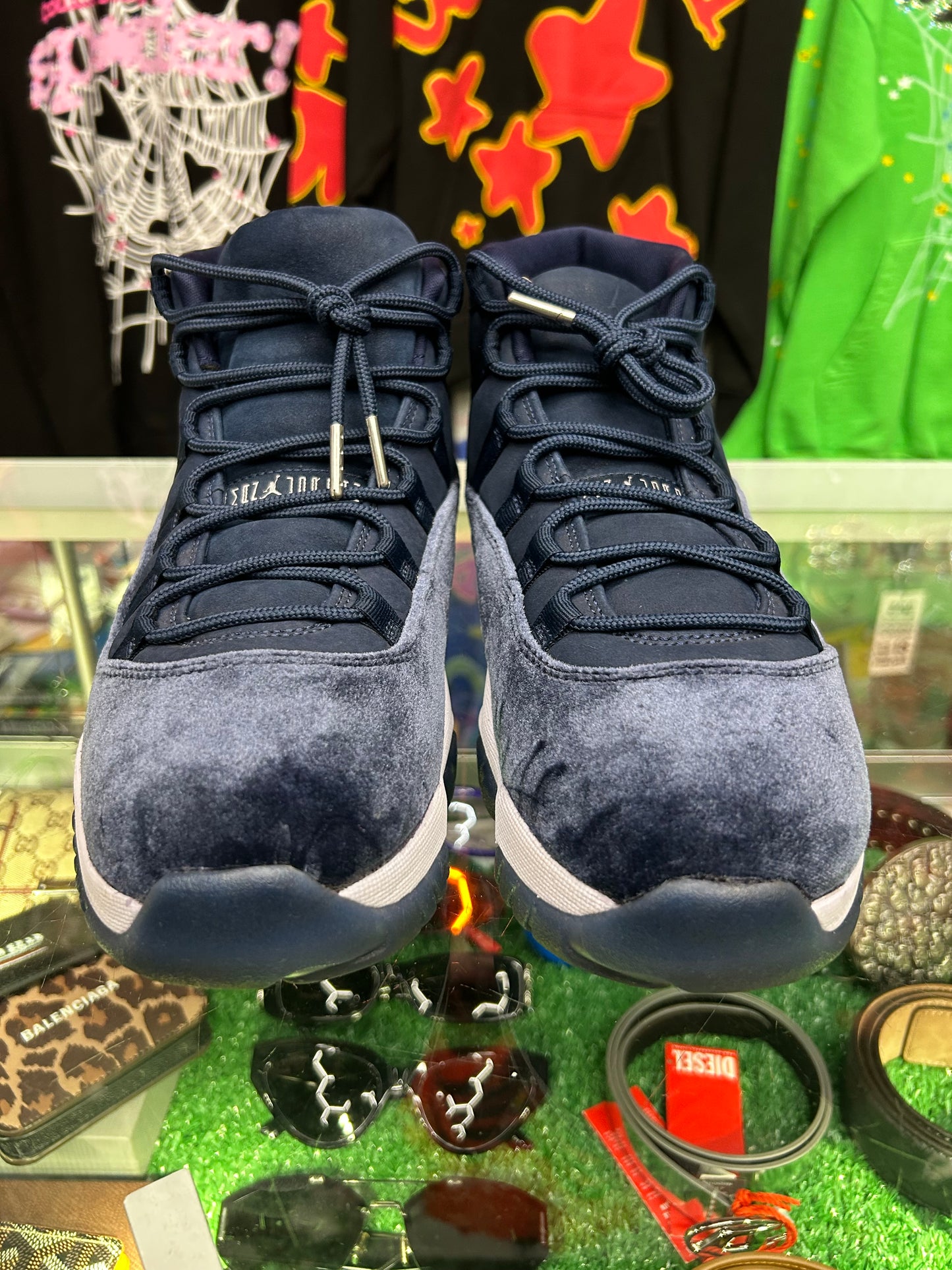 JORDAN 11 HIGH VELVET “MIDNIGHT NAVY” (PRE-OWNED W/ BOX)