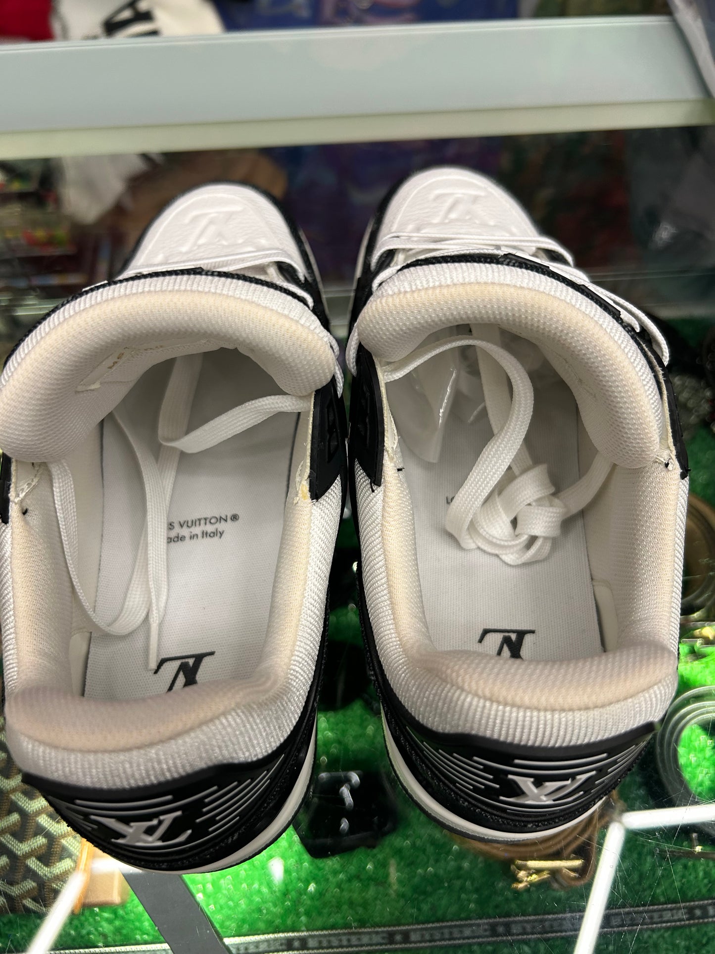 LOUIS VUITTON LV TRAINER WHITE BLACK (PRE-OWNED W/ BOX)