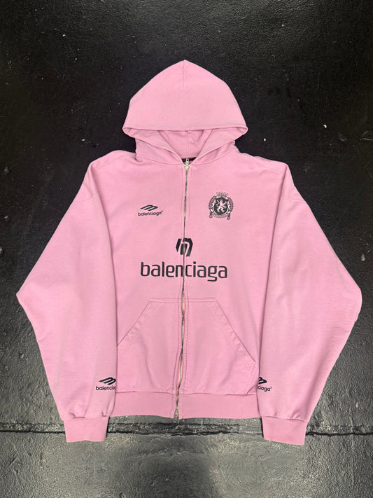 BALENCIAGA SOCCER ZIP UP HOODIE (PRE-OWNED) (TAGGED M FITS L/XL)