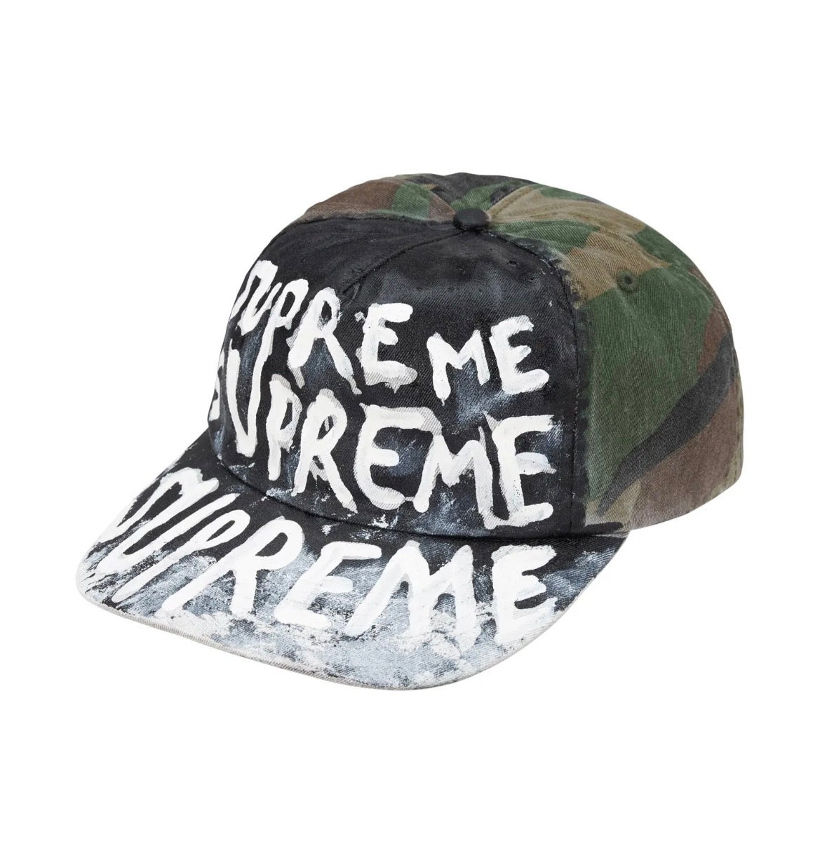 SUPREME PAINTED 5-PANEL HAT “WOODLAND CAMO”