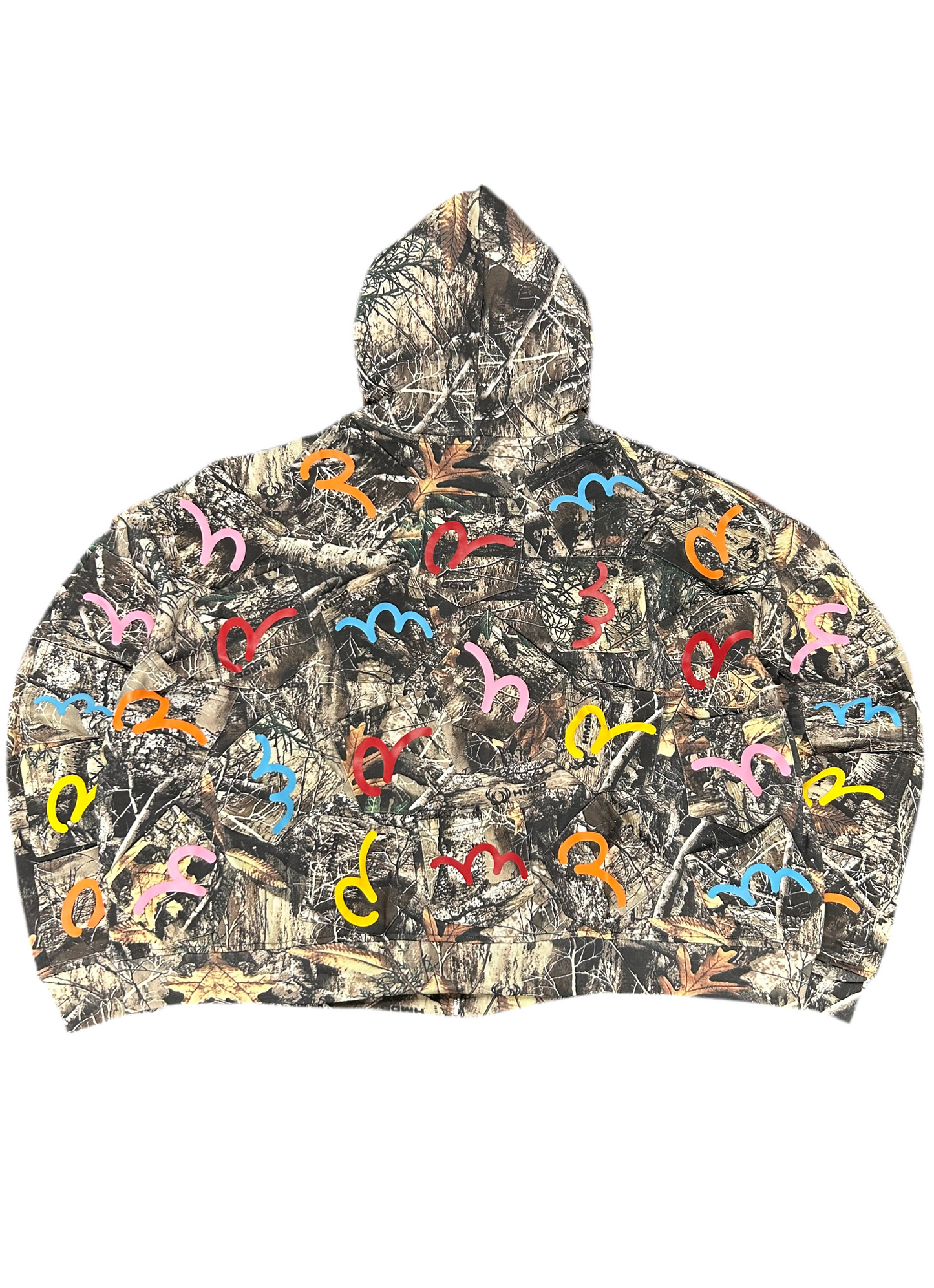 HAPPY MEMORIES HMDD CAMO ZIP UP POCKETS HOODIE (VNDS)