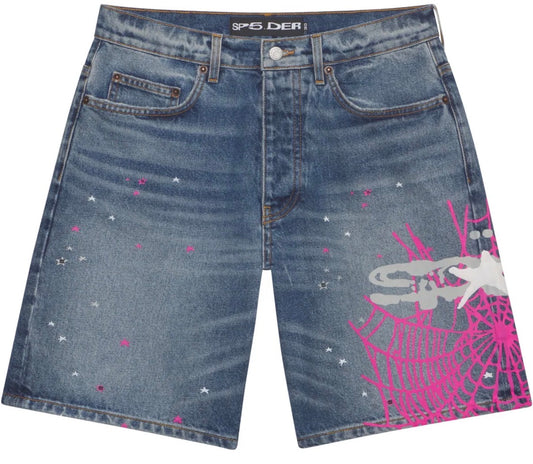 SP5DER HEAVY WEB DENIM SHORTS (BRAND NEW)