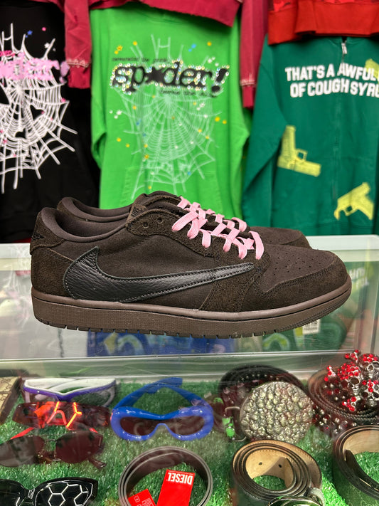TRAVIS SCOTT JORDAN 1 LOW VELVET BROWN (PRE-OWNED W/ BOX)
