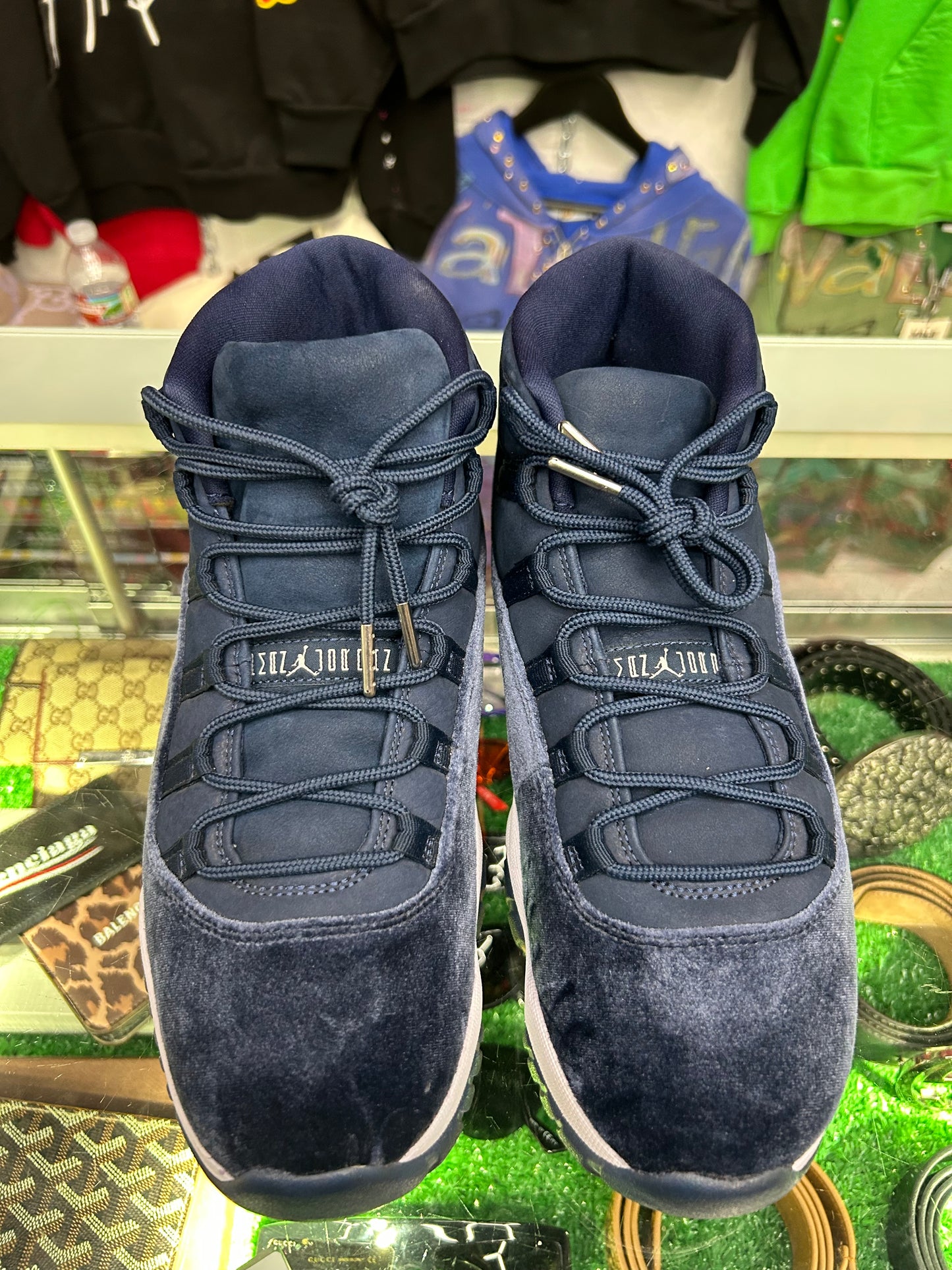 JORDAN 11 HIGH VELVET “MIDNIGHT NAVY” (PRE-OWNED W/ BOX)