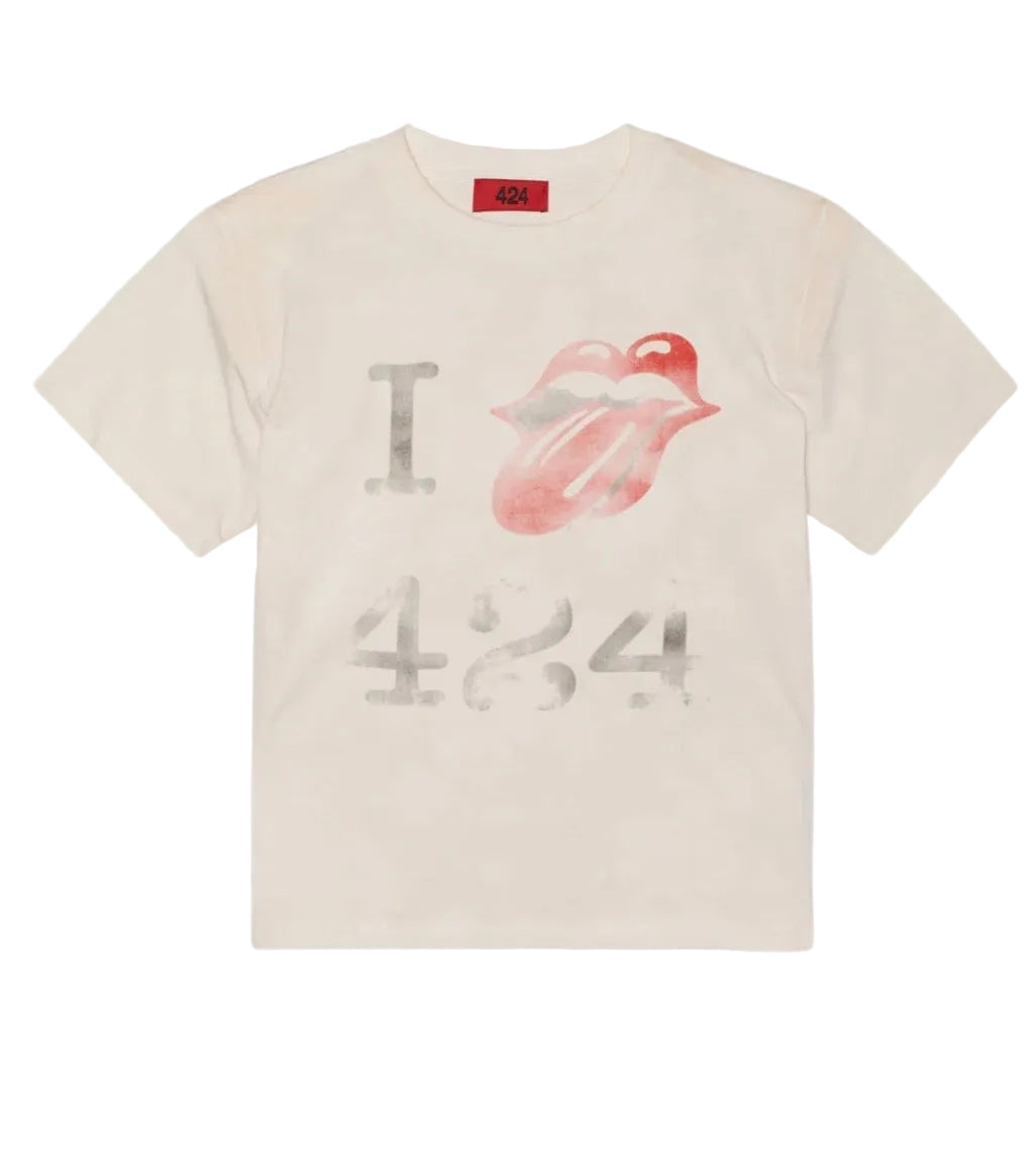 424 I LOVE 424 TONGUE SALT WHITE TEE (BRAND NEW)