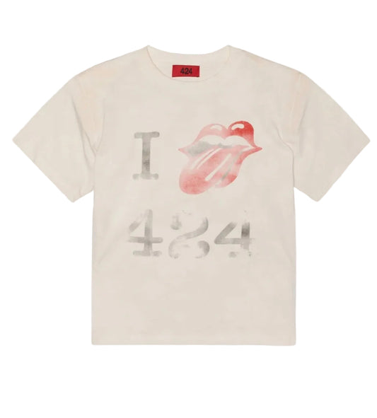 424 I LOVE 424 TONGUE SALT WHITE TEE (BRAND NEW)