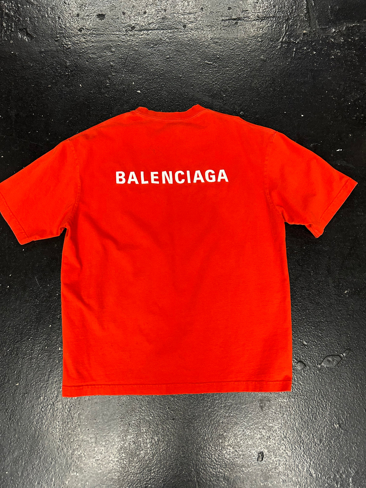 BALENCIAGA CLASSIC LOGO TEE “RED” (PRE-OWNED)