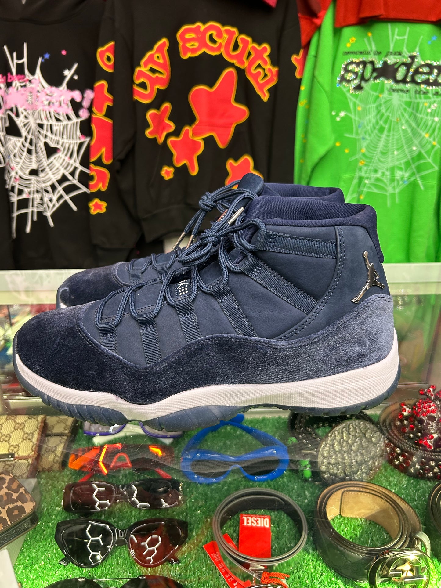 JORDAN 11 HIGH VELVET “MIDNIGHT NAVY” (PRE-OWNED W/ BOX)