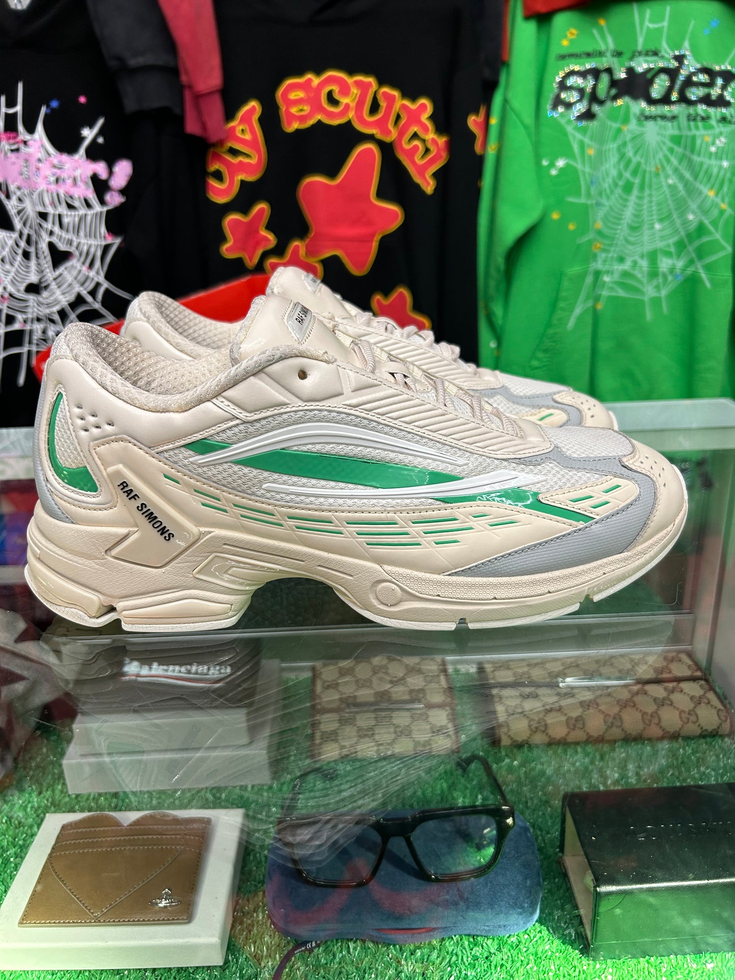 RAF SIMONS ULTRASCEPTRE SNEAKER CREAM GREEN (PRE-OWNED W/ BOX)