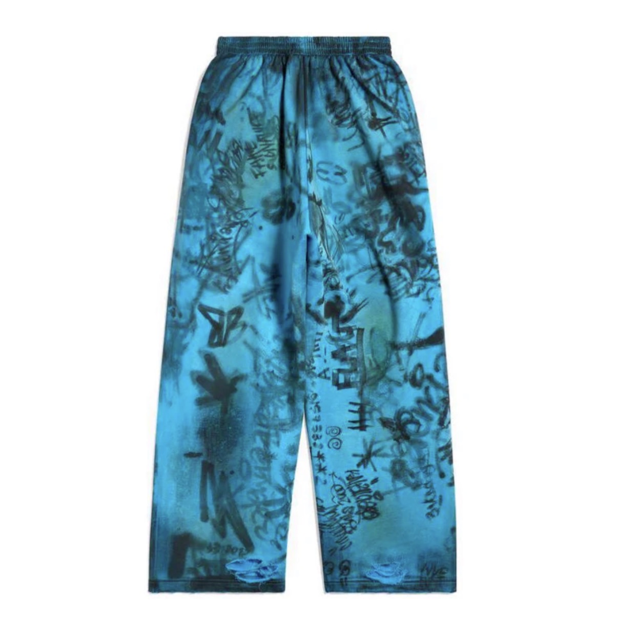 BALENCIAGA BLUE SKATER GRAFFITI BAGGY SWEATS (VNDS)
