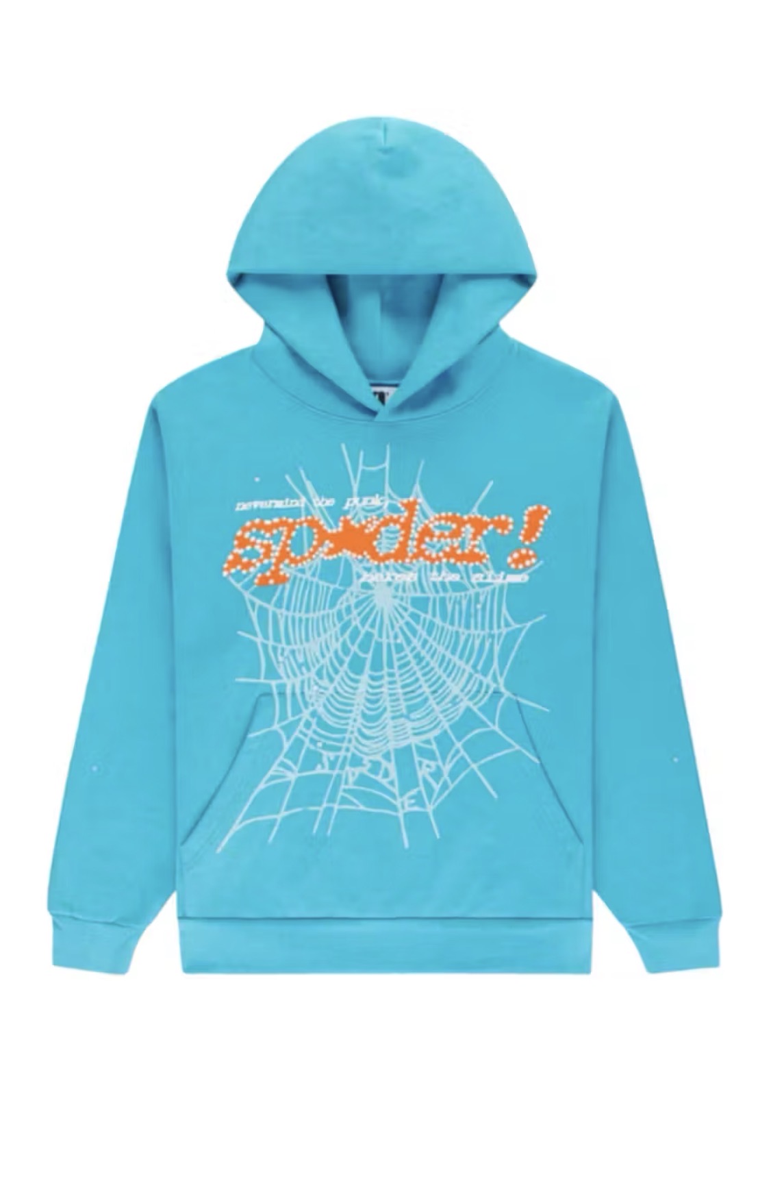 SP5DER PUNK V2 HOODIE CYAN (BRAND NEW)