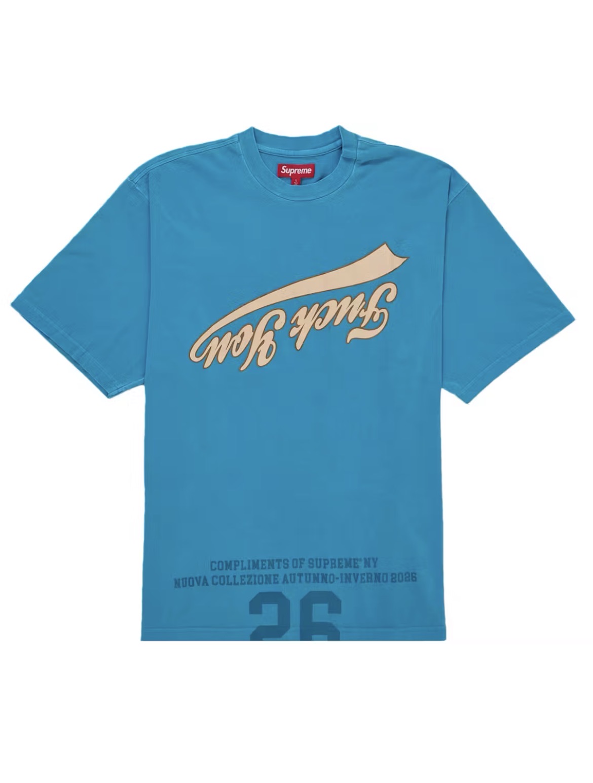 SUPREME CRACKED FLIPPED S/S TOP “BLUE” (BRAND NEW)