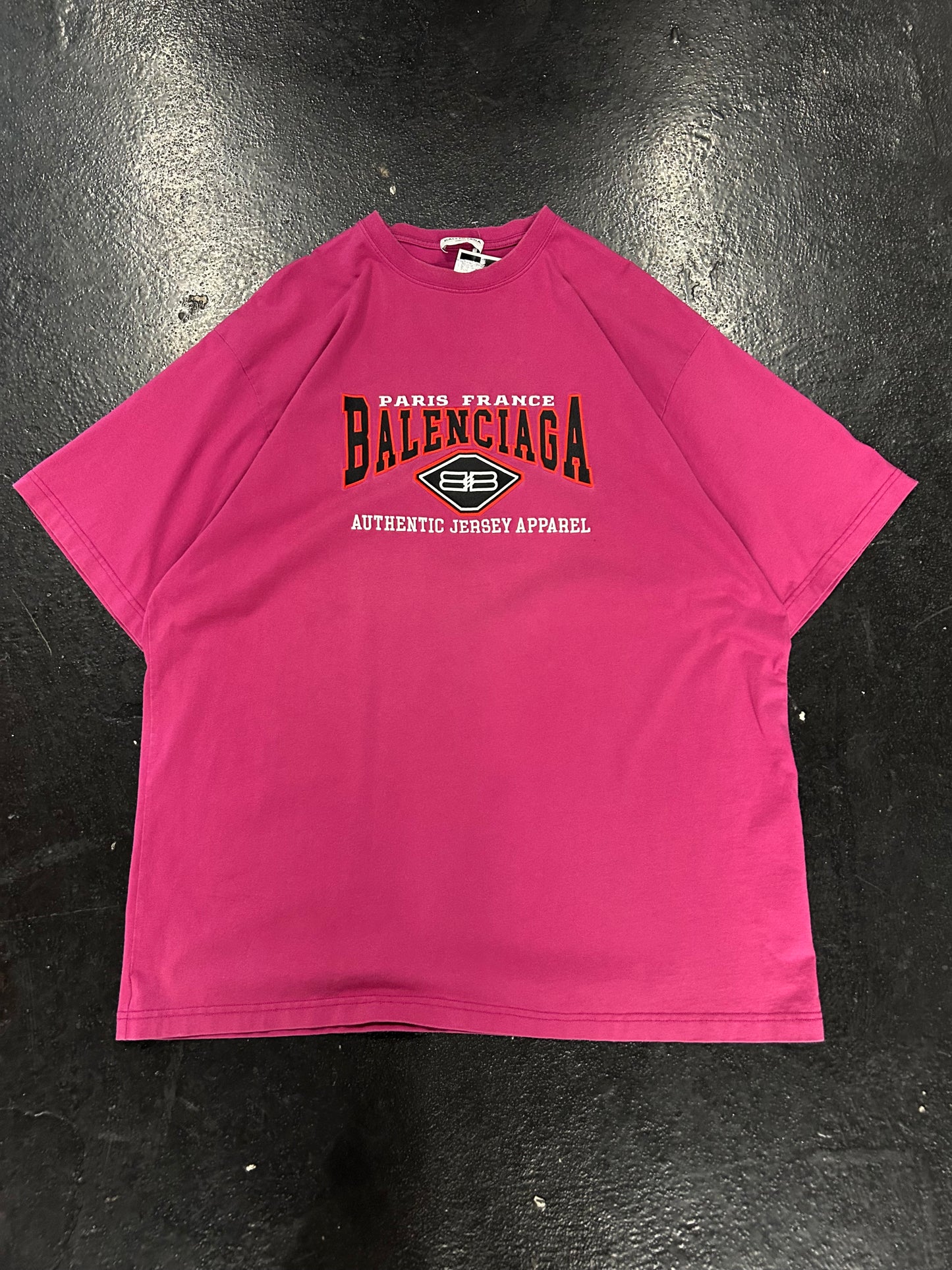 BALENCIAGA EMBROIDERED BB AUTHENTIC JERSEY APPAREL T-SHIRT (PRE-OWNED)