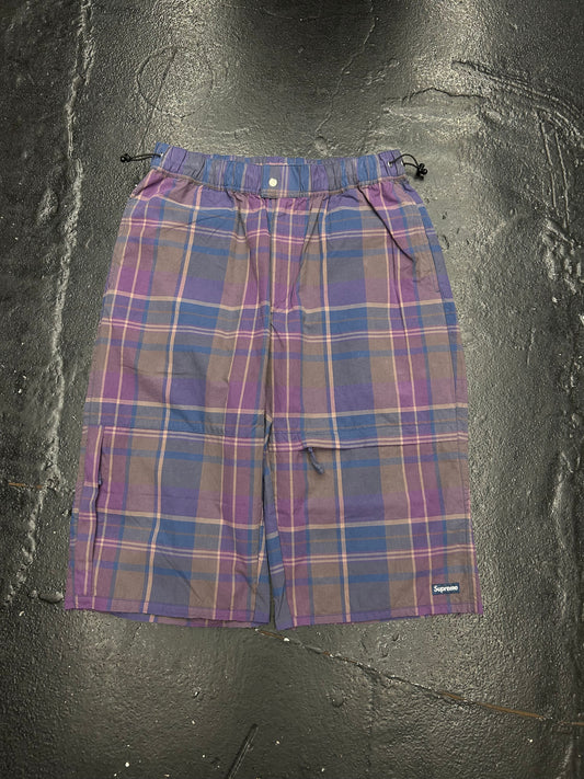 SUPREME COTTON CINCH PLAID SHORTS