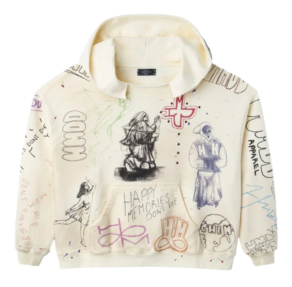 HMDD HAPPY MEMORIES DON’T DIE SKETCH HOODIE (PRE-OWNED)