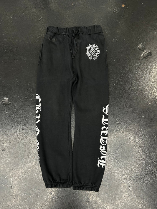CHROME HEARTS SCRIPT CUFFED SWEATPANTS “BLACK” (PRE-OWNED)