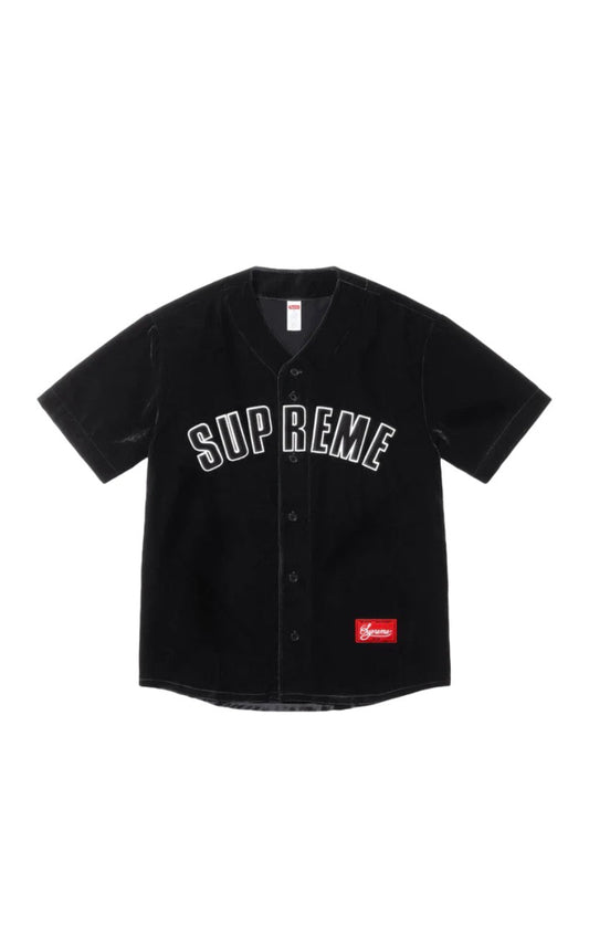 SUPREME SS25 VELVET BASEBALL JERSEY (PRE-OWNED)