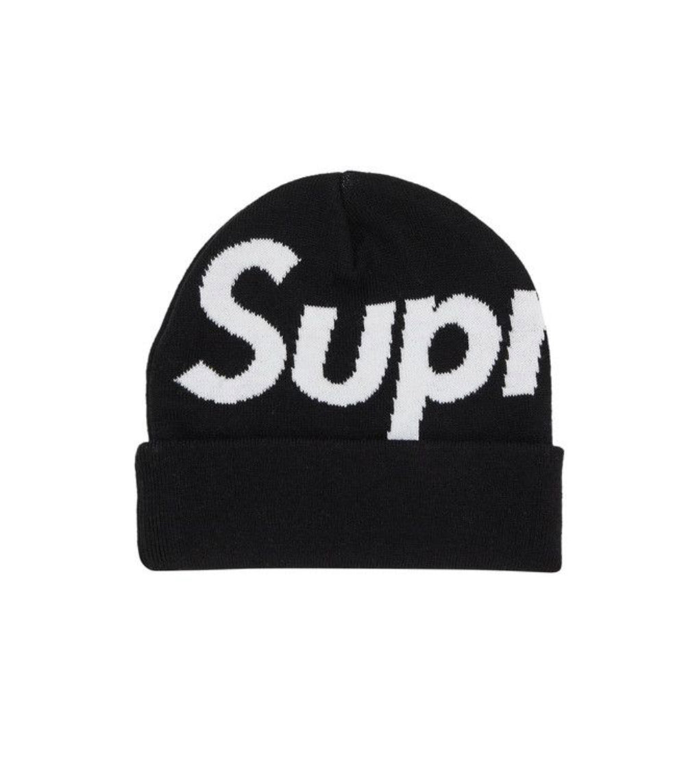 SUPREME BIG LOGO BLACK  BEANIE (BRAND NEW)