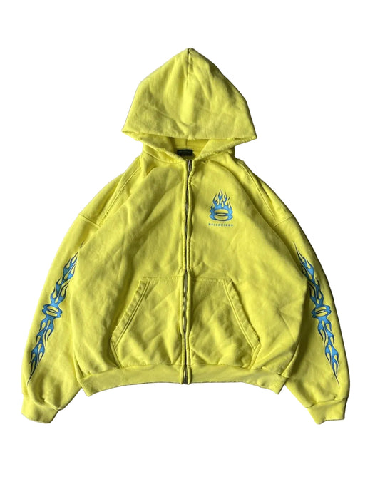 BALENCIAGA UNITY FLAME ZIP UP HOODIE (PRE-OWNED)