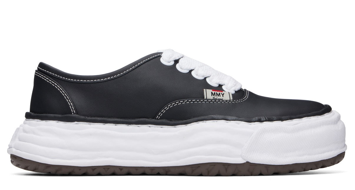 MAISON MIHARA YASUHIRO BLACK OG SOLE LEATHER SNEAKERS