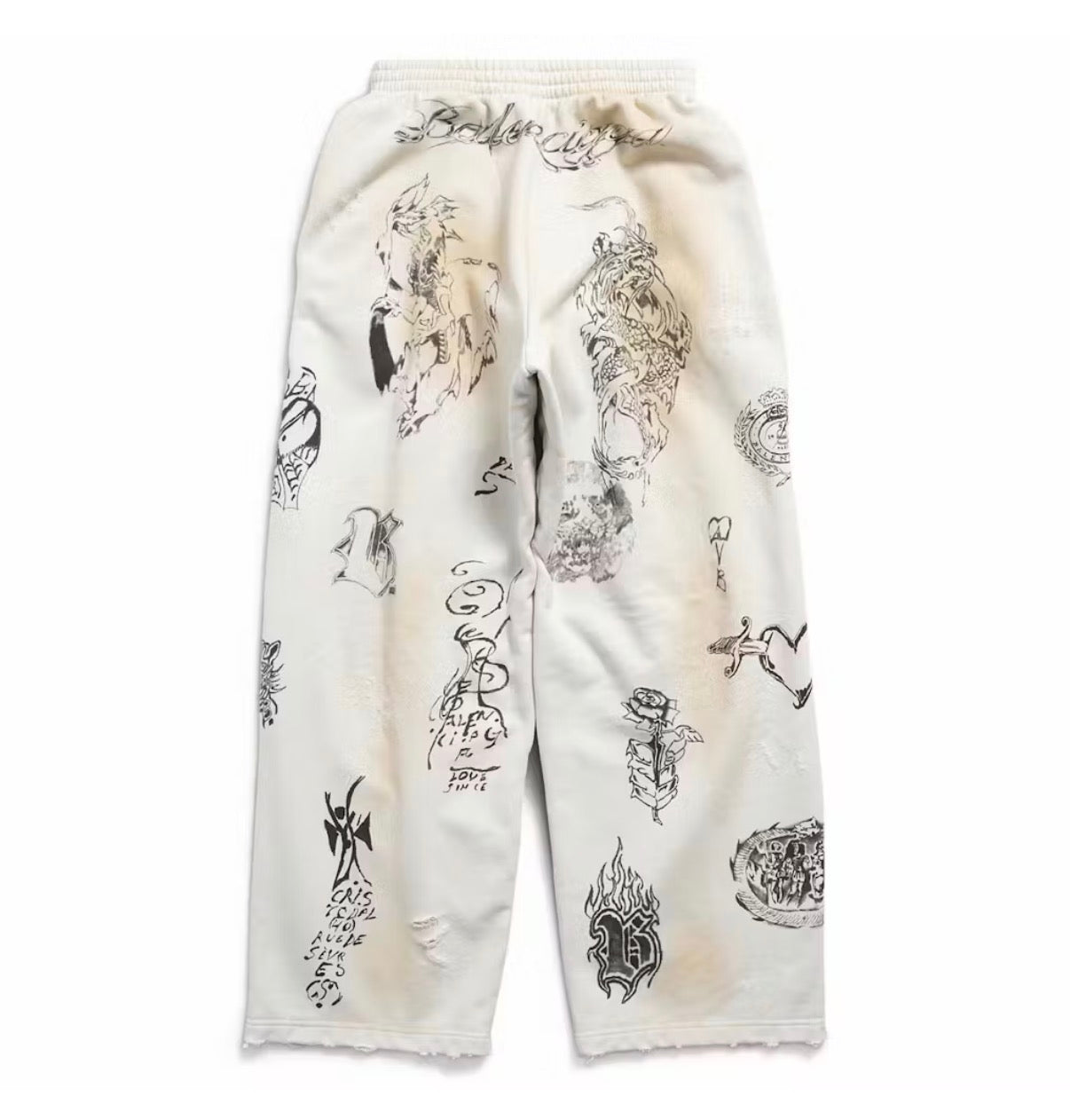 BALENCIAGA TAT BAGGY SWEATS (PRE-OWNED)