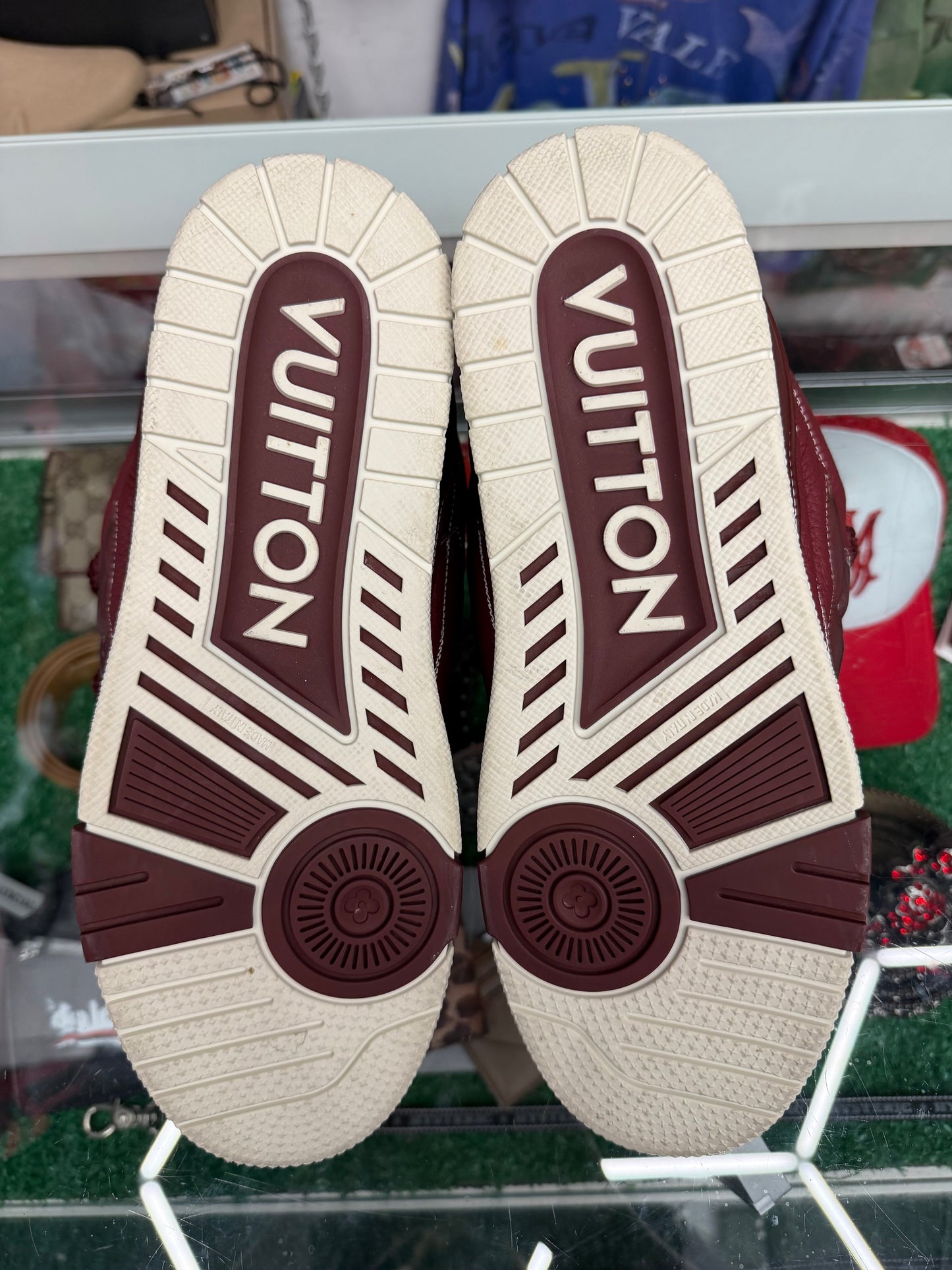 LOUIS VUITTON LV SKATE SNEAKER BURGUNDY (PRE-OWNED NO BOX)