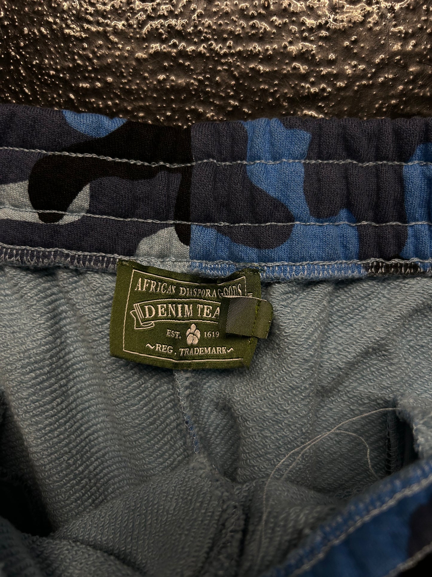 DENIM TEARS BLUE CAMO SWEAT PANTS (PRE OWNED)