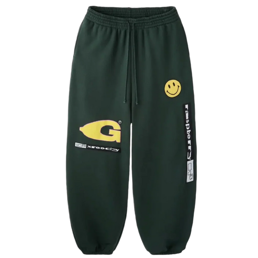 GOLD+VINTAGE GALLERY RASPBERRY HILLS X GREEDY UNIT GREEN GARBAGE SWEATPANTS (VNDS)