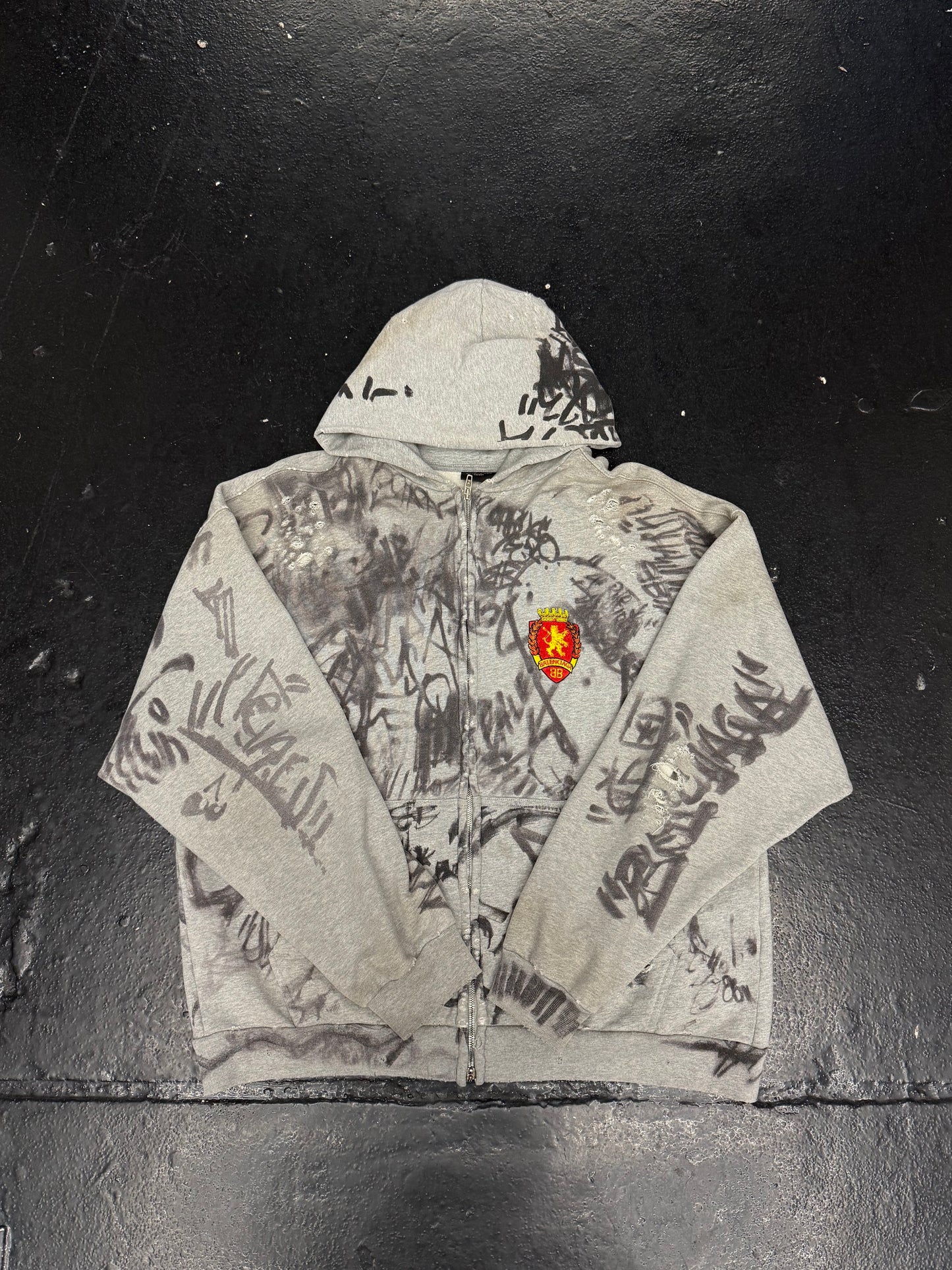 BALENCIAGA SS23 GREY SKATER ZIP UP (PRE-OWNED)