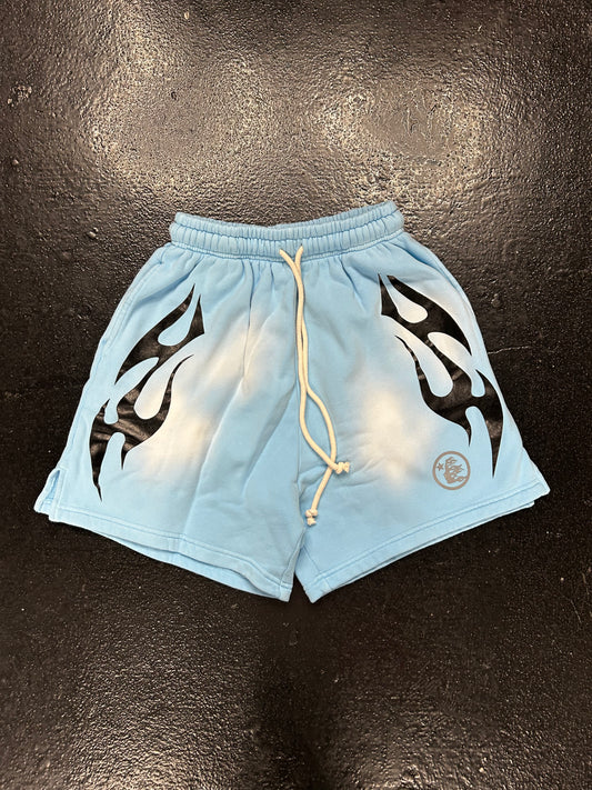 HELLSTAR FLAME BLUE SWEAT SHORTS (BRAND NEW)