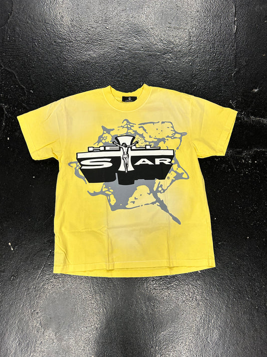 HELLSTAR YELLOW CROSS TEE (BRAND NEW)