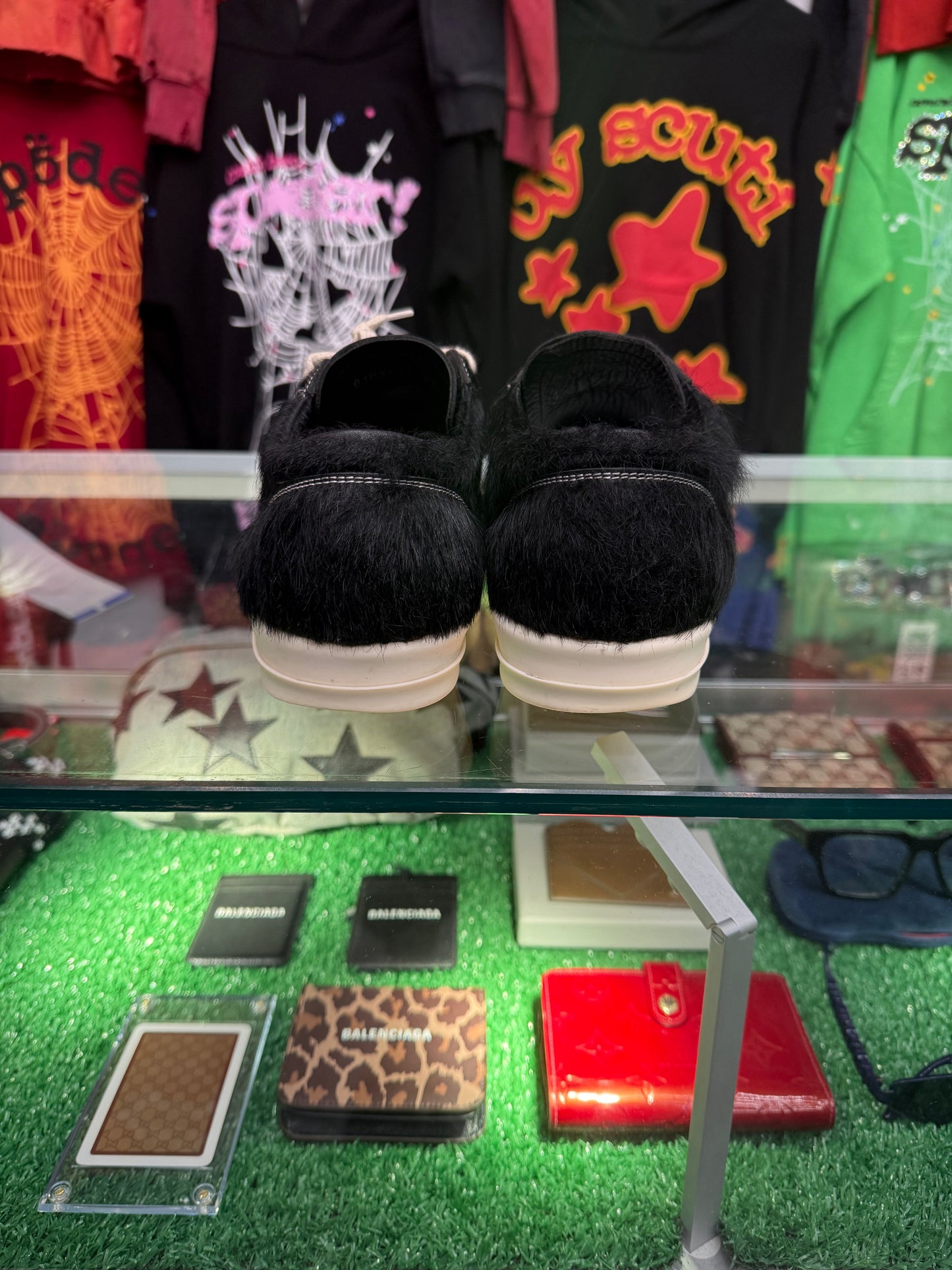 RICK OWENS PONY HAIR VINTAGE SNEAKERS (PRE-OWNED W/ BOX)