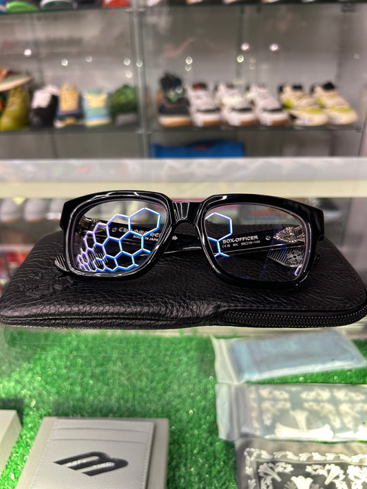 CHROME HEARTS BOX OFFICER BLACK SUNGLASSES (BRAND NEW)