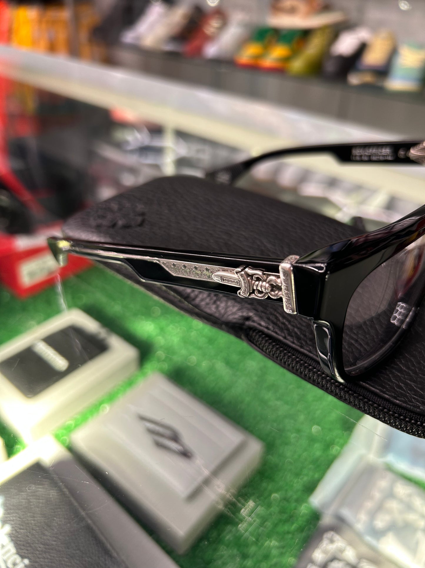 CHROME HEARTS BOX OFFICER BLACK SUNGLASSES (BRAND NEW)
