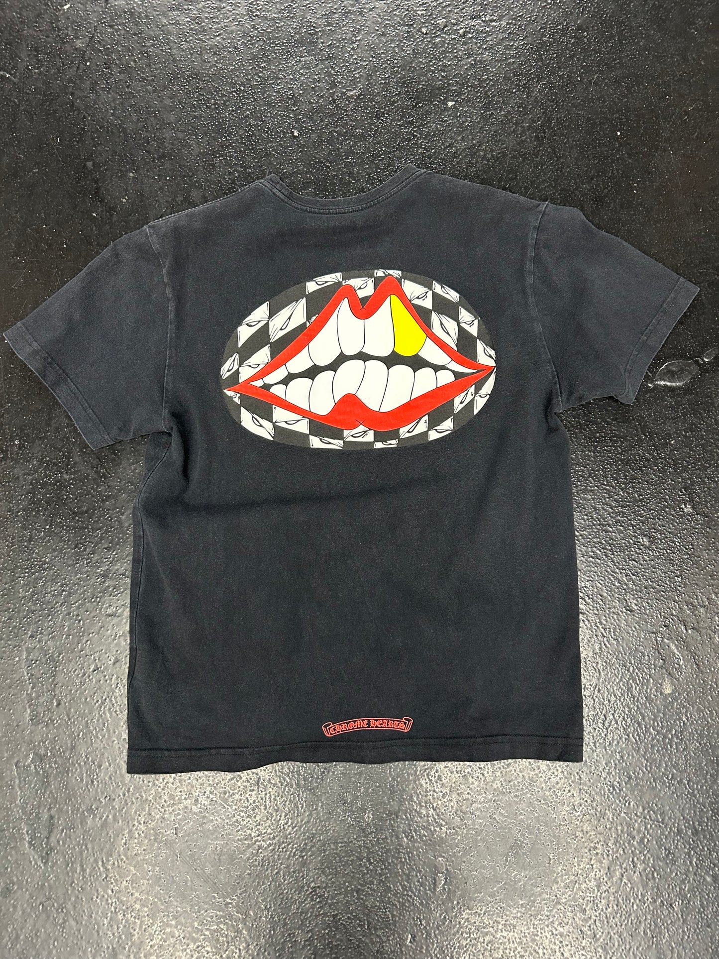 CHROME HEARTS MATTY BOY GOLD TOOTH BLACK TEE (PRE-OWNED)