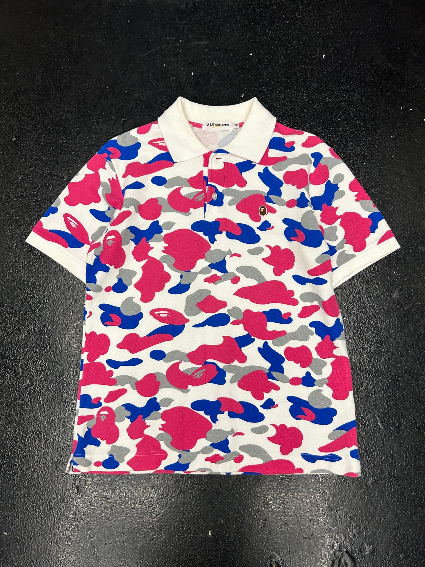 BAPE PINK BLUE CAMO POLO (PRE-OWNED)