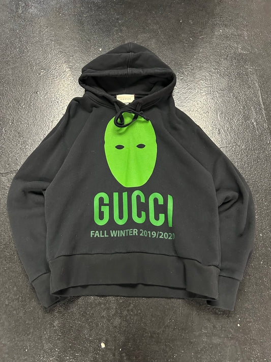 GUCCI GREEN MASK BLACK HOODIE (PRE-OWNED)