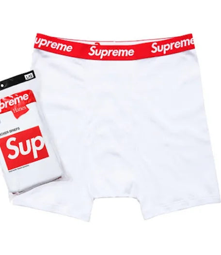 SUPREME 4 PACK WHITE  BOXER BRIEFS (BRAND NEW)
