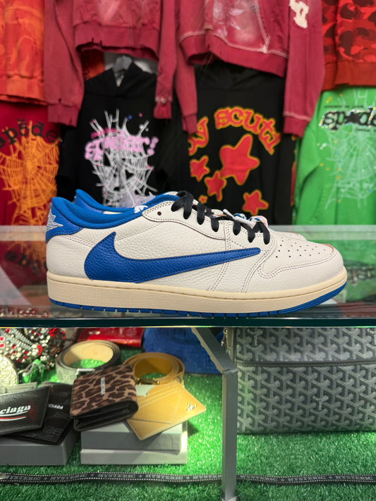 JORDAN 1 LOW TRAVIS SCOTT FRAGMENT DESIGN SAIL MILITARY BLUE
